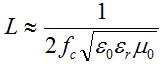 center frequency with permittivity introduced