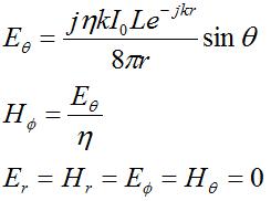 electric fields radiated from a short dipole antenna