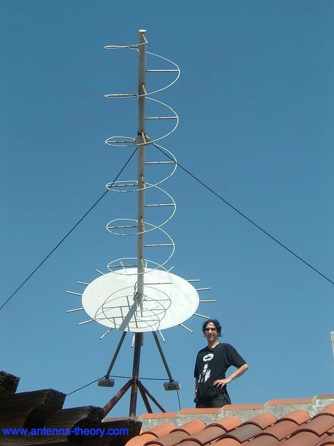 picture of helix antenna on a roof