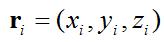 positions of antenna elements in array