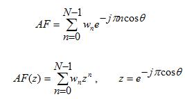 array factor (AF) for an antenna array of uniformly spaced antennas