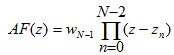 rewriting the array factor for an antenna array in terms of desired zeros or nulls