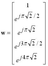 weighting vector for antennas phased array