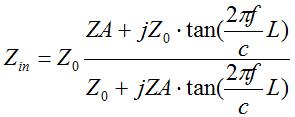 transformation of impedance via transmission line theory