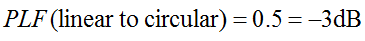 PLF for circular to linear polarization or polarisation