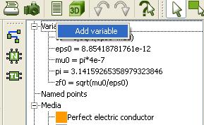declare a variable with FEKO