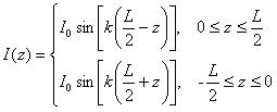 current along halfwave dipole versus length