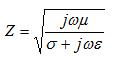 intrinsic impedance with loss or conductivity