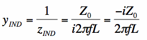 admittance of an inductor