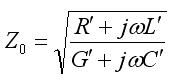 characteristic impedance Z0 for transmission line